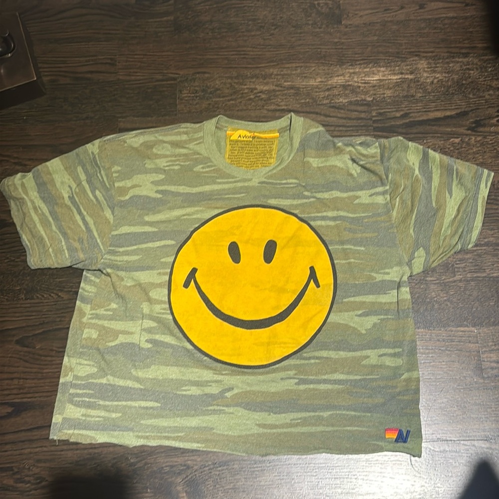 Aviator nation camo happy tee large